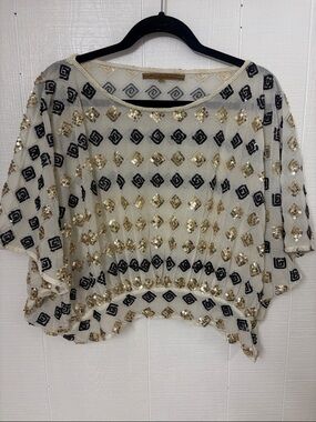 Silvian Heach Oversized Sequin Boho Blouse